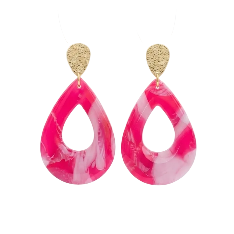 Statement Oorbellen Fuchsia Pearl