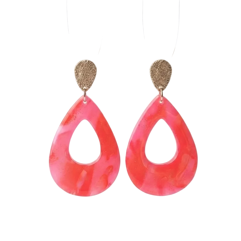 Statement Oorbellen Coral Sunrise