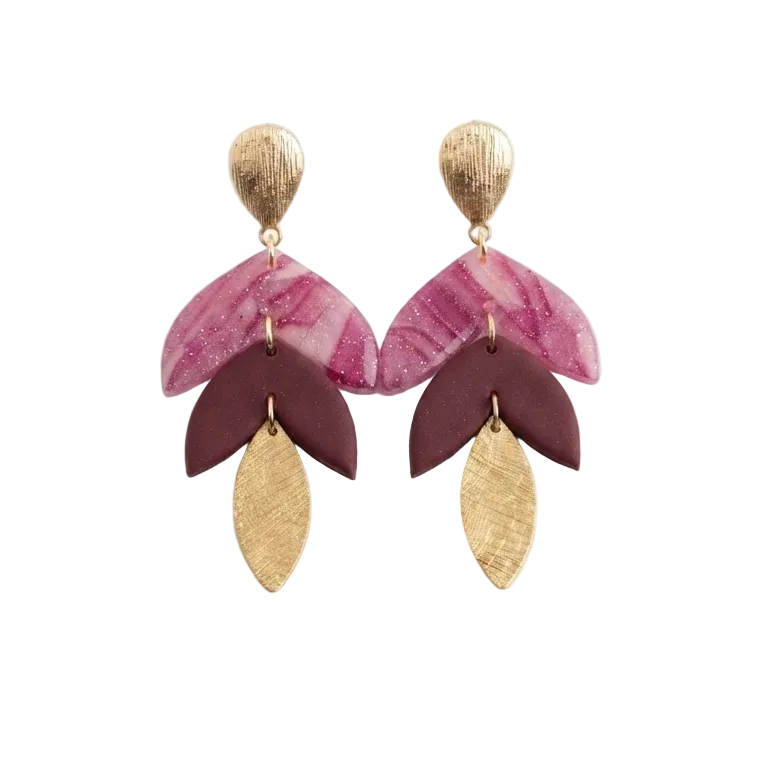 Statement Oorbellen Bordeaux Blossom