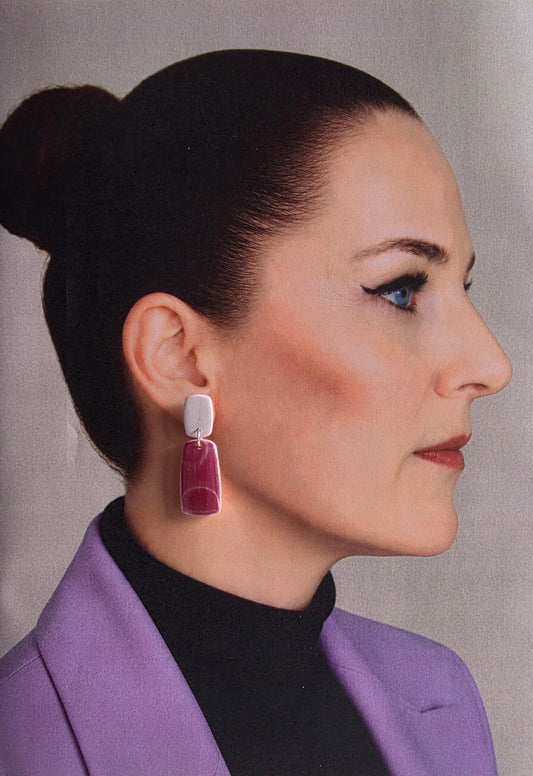 Statement Oorbellen Cat Eye Burgundy