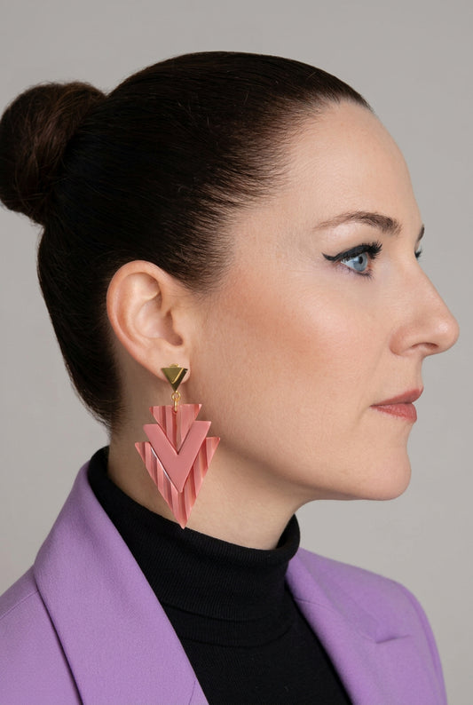 Statement Oorbellen Pink Geometric Glam