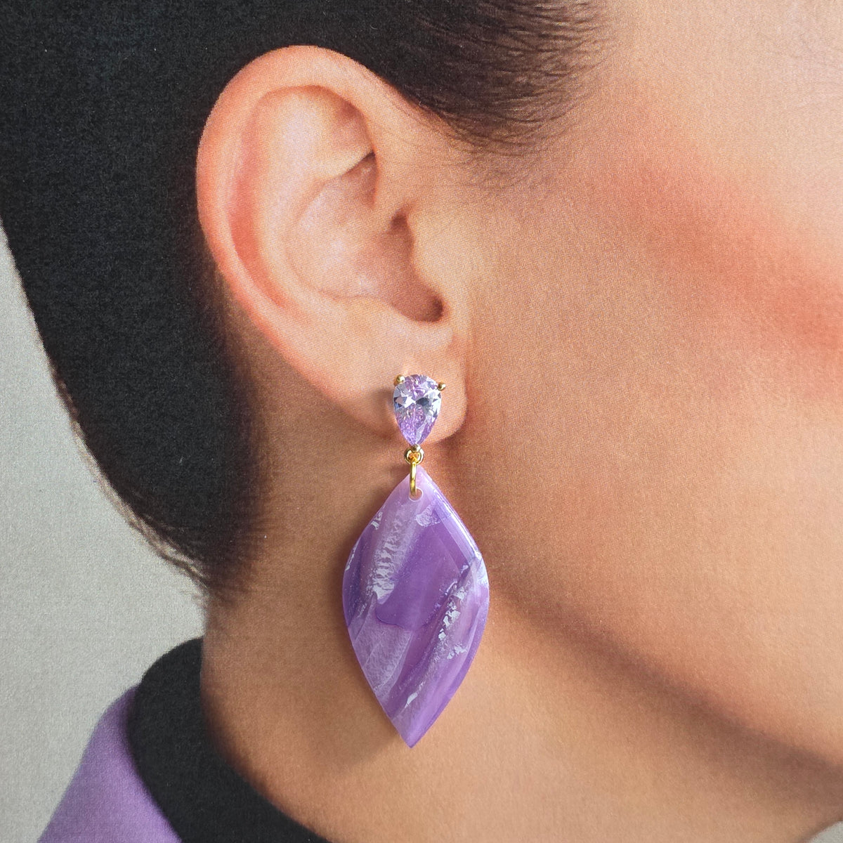 Statement Oorbellen Lavender Bloom