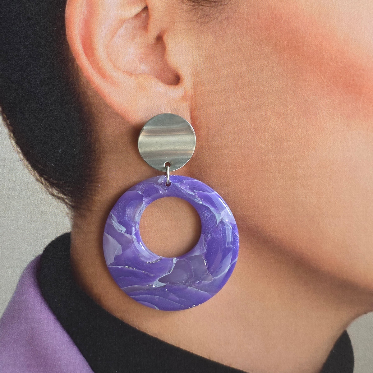 Statement Oorbellen Violet