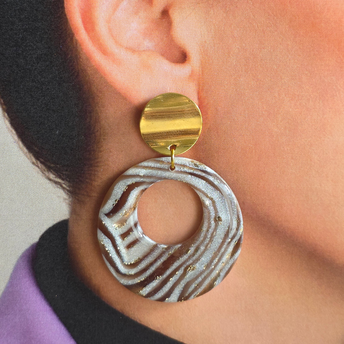 Statement Oorbellen Espresso Swirl