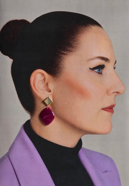 Statement Oorbellen Burgundy Charm