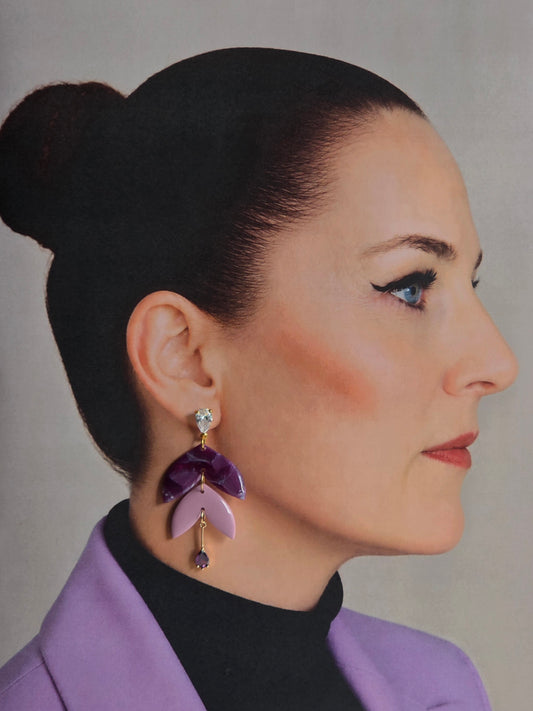 Statement Oorbellen Amethyst Harmony