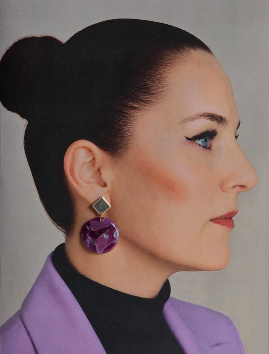 Statement Oorbellen Amethyste Marble