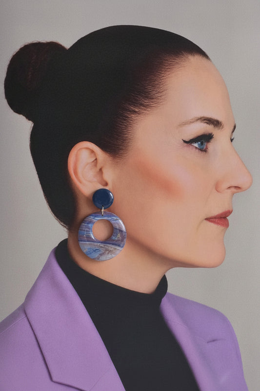 Statement Oorbellen Blue Marble