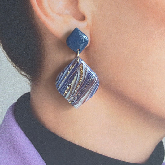 Statement Oorbellen Blue Amethyst