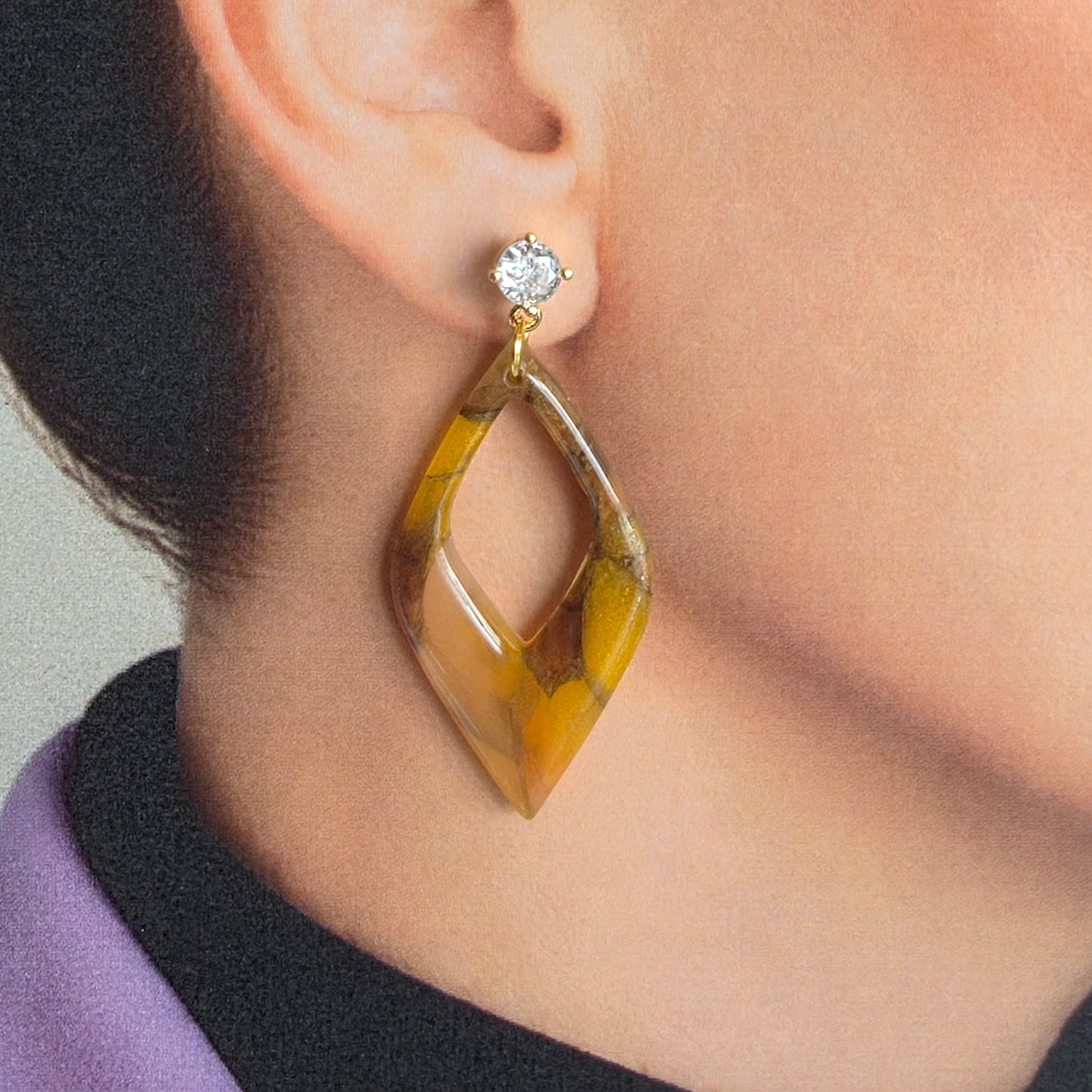 Golden Honey Drop Statement Oorbellen