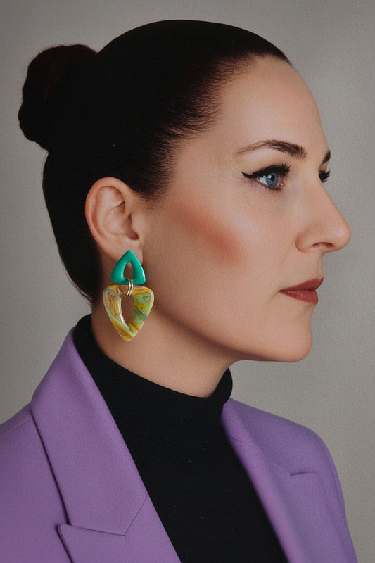Statement Oorbellen Emerald Sunrise