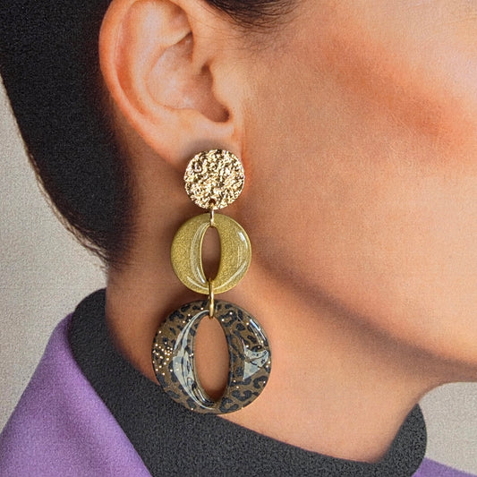 Statement Oorbellen Dark Gold Panther