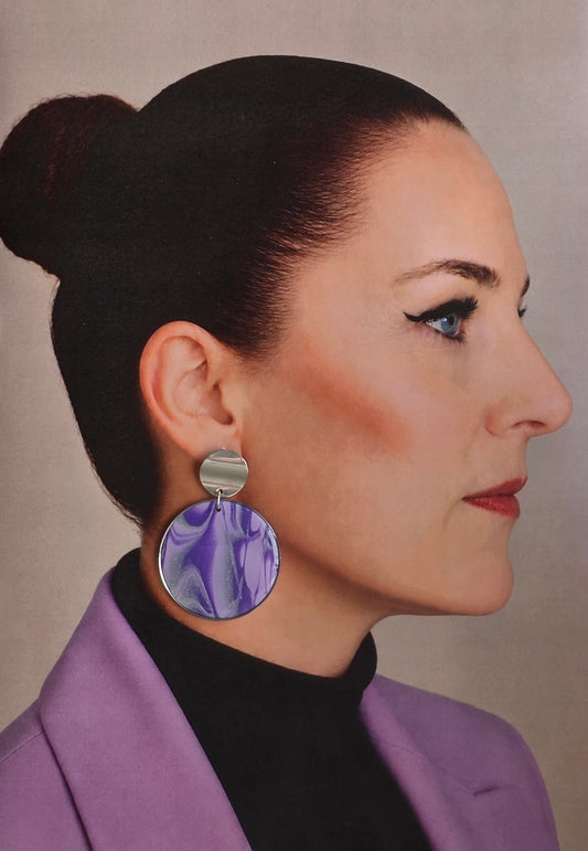Statement Oorbellen Amethyst Aura
