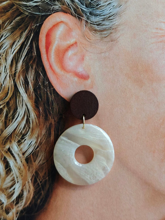 Statement Oorbellen Hazel – Beige & Bruin