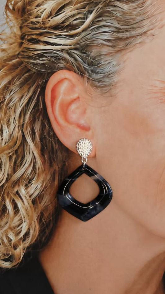 Statement Oorbellen Midnight Muse – Zwart