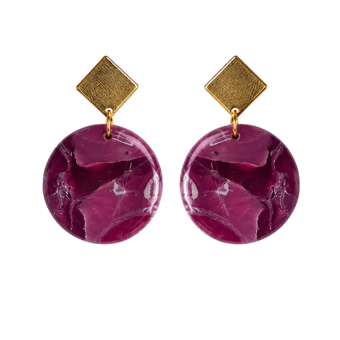 Statement Oorbellen Amethyste Marble