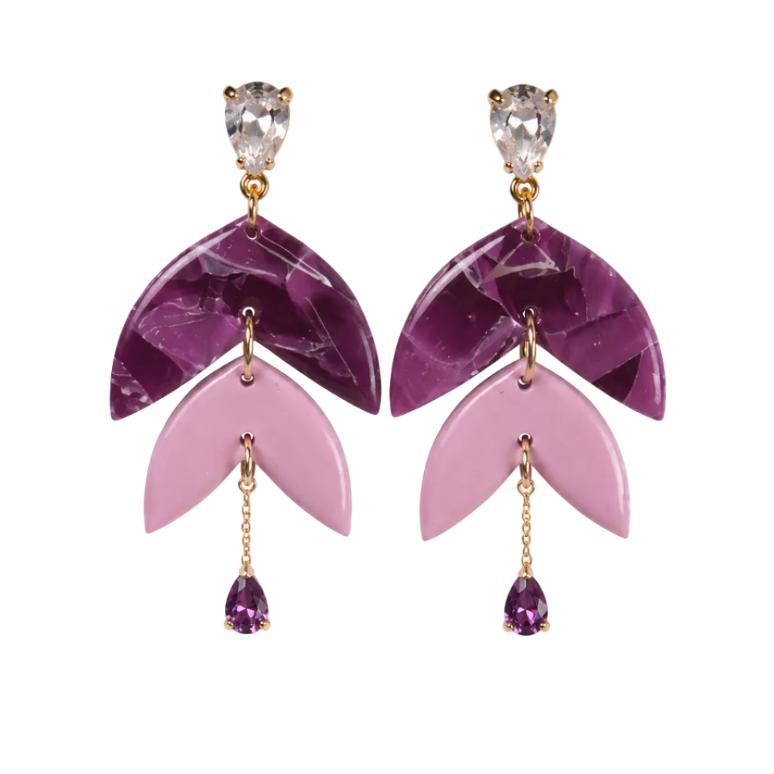 Statement Oorbellen Amethyst Harmony