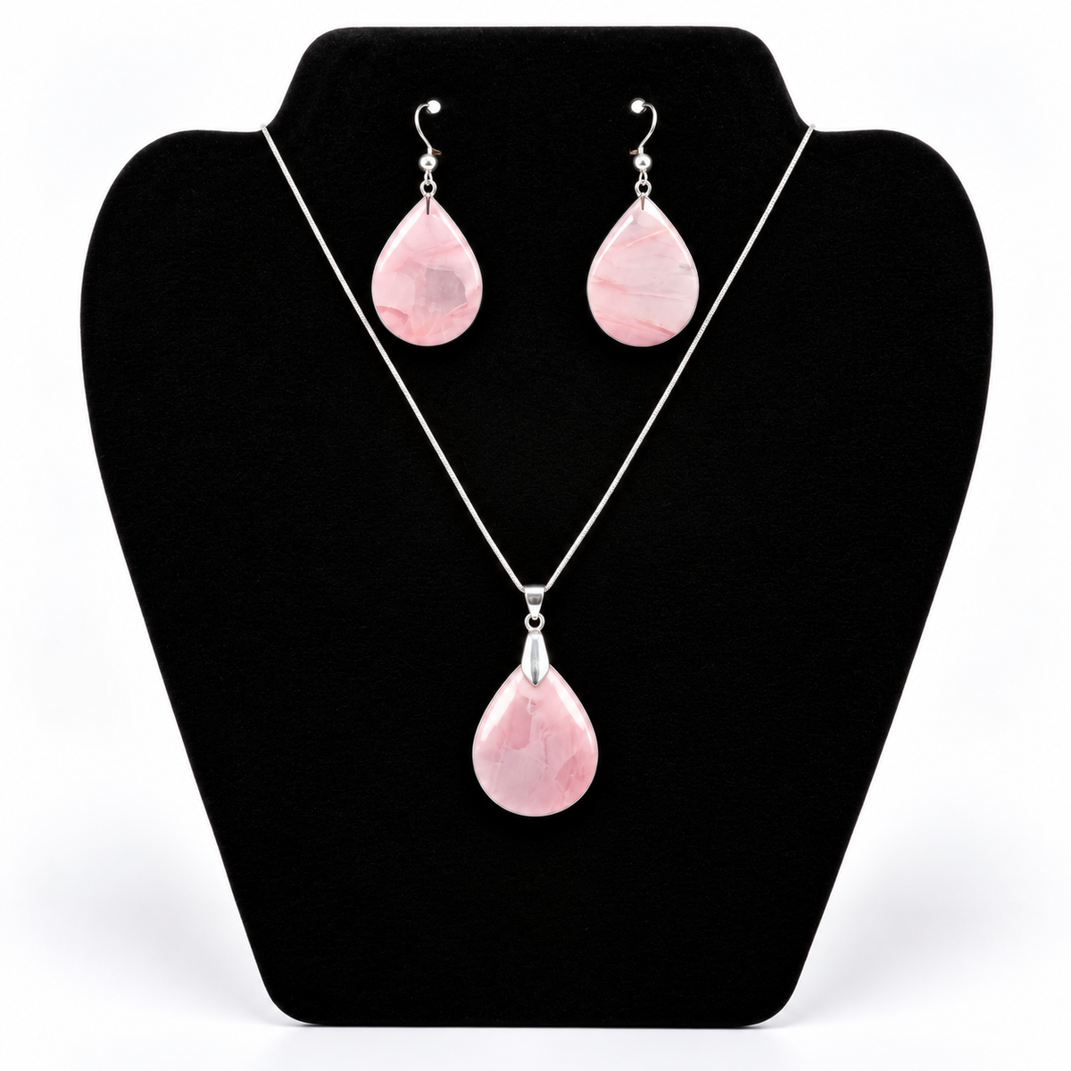 Statement Soft Quartz Elegance Set – Ketting & Oorbellen