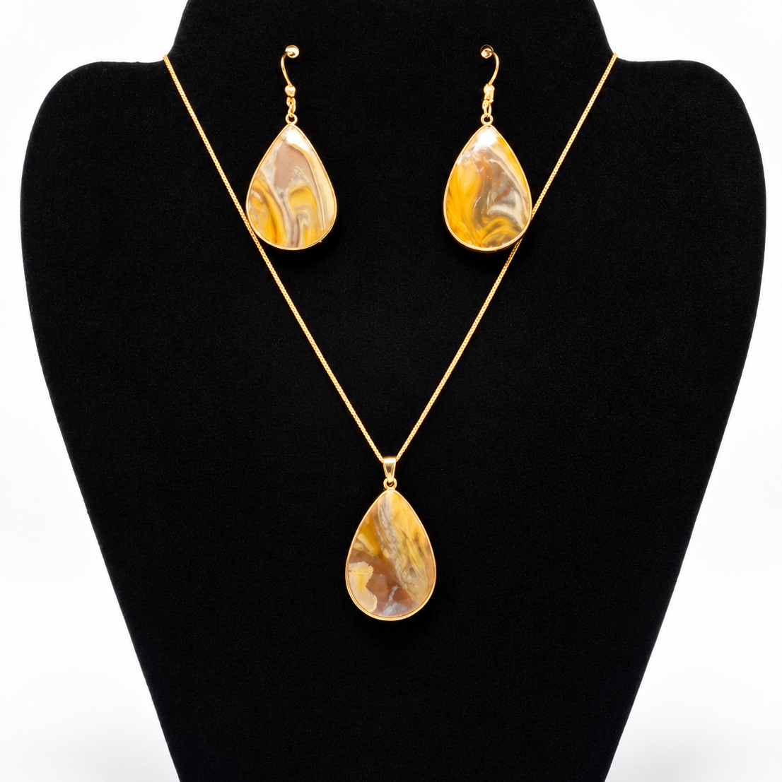 Statement Oorbellen Ochre Teardrop Set – 18K Goldplated