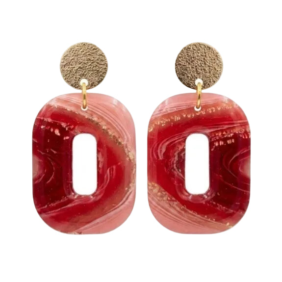 Ruby Oval Oorbellen