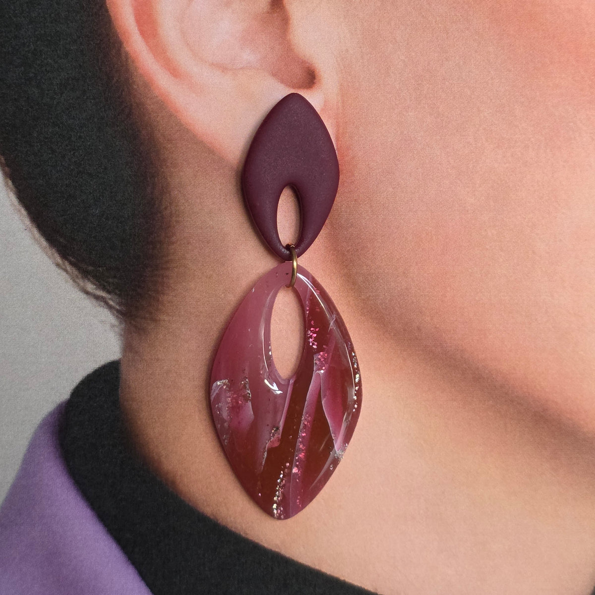 Statement Oorbellen Rose Quartz Glow