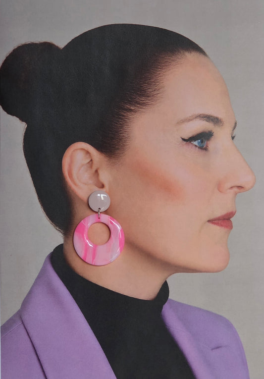 Statement Oorbellen Rosé Marble Glow