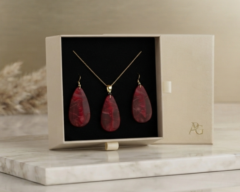 Bordeaux Elegance Sieradenset