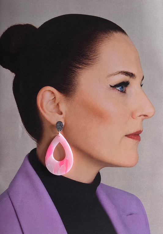 Statement Oorbellen Pink Pearl