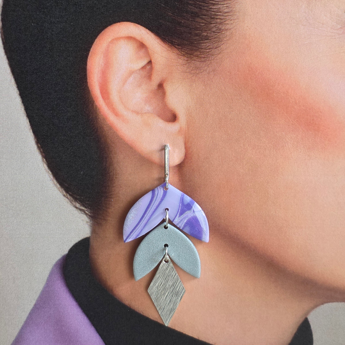 Statement Oorbellen Lavender Frost