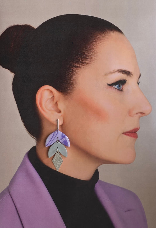 Statement Oorbellen Lavender Frost