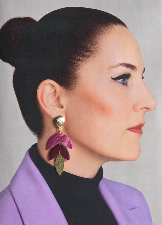 Statement Oorbellen Bordeaux Blossom