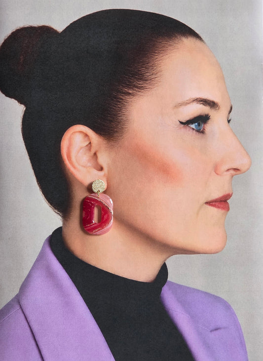 Ruby Oval Oorbellen