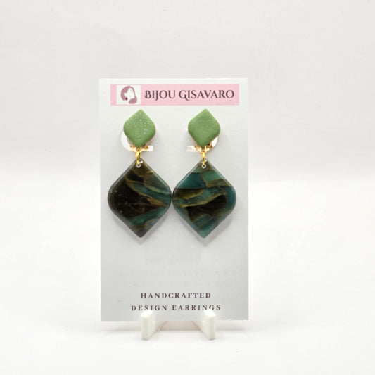 Forest Jade oorclips