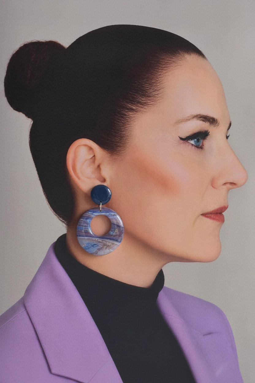 statement oorbellen Blue Marble