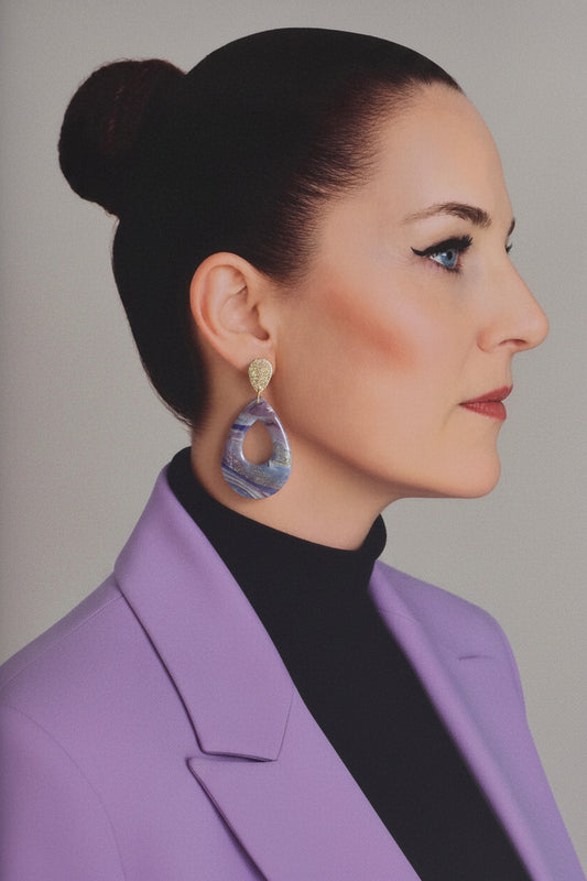 Statement oorbellen Lavender Gold