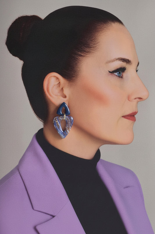 statement oorbellen Sapphire Amethyst