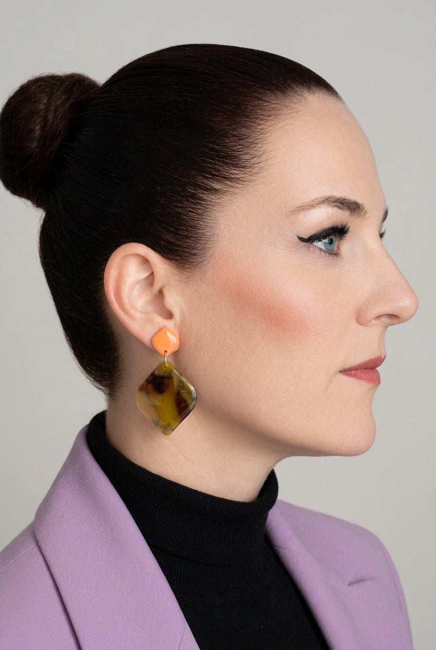 Statement Oorbellen Amber Orange Glow