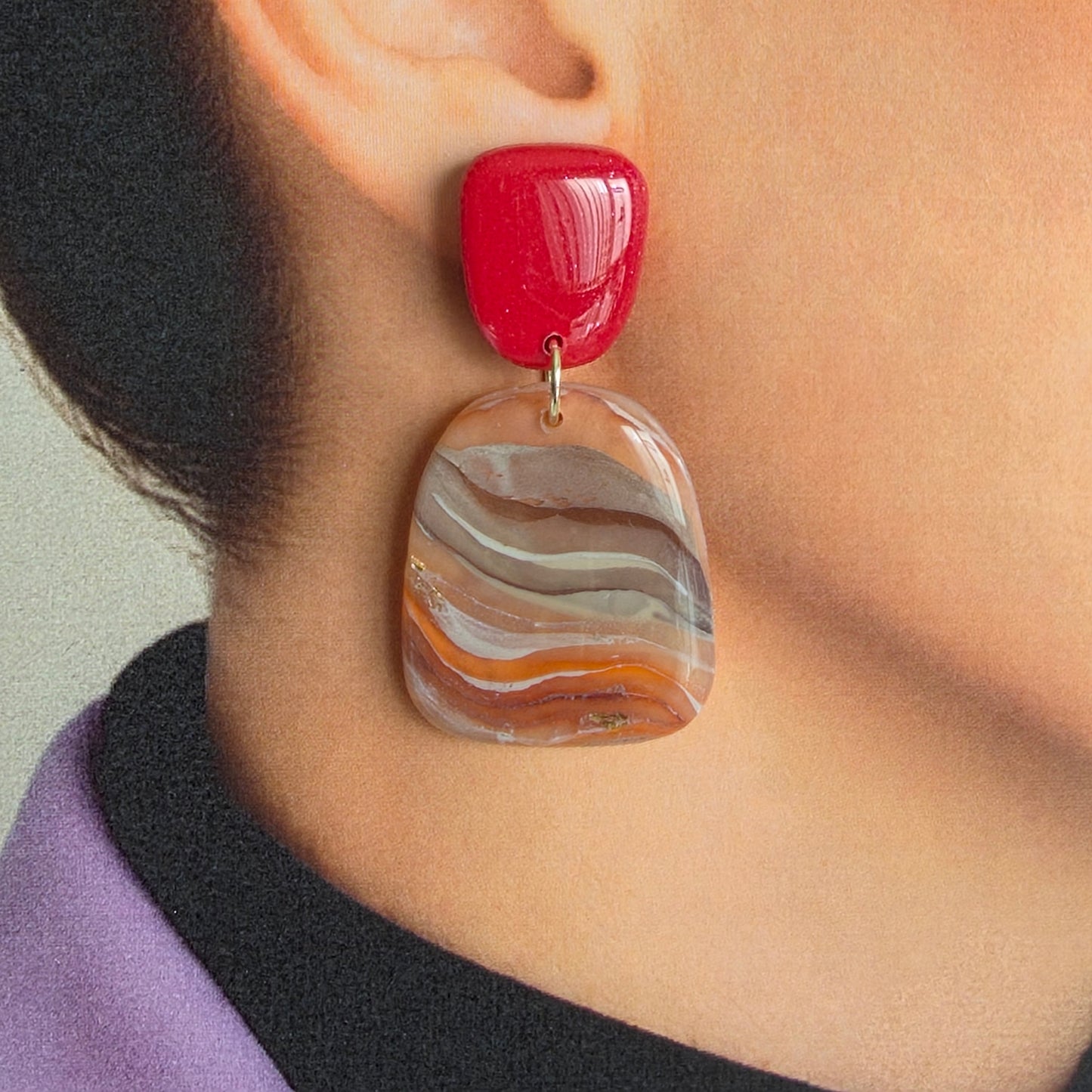 Ruby Earth Statement Oorbellen
