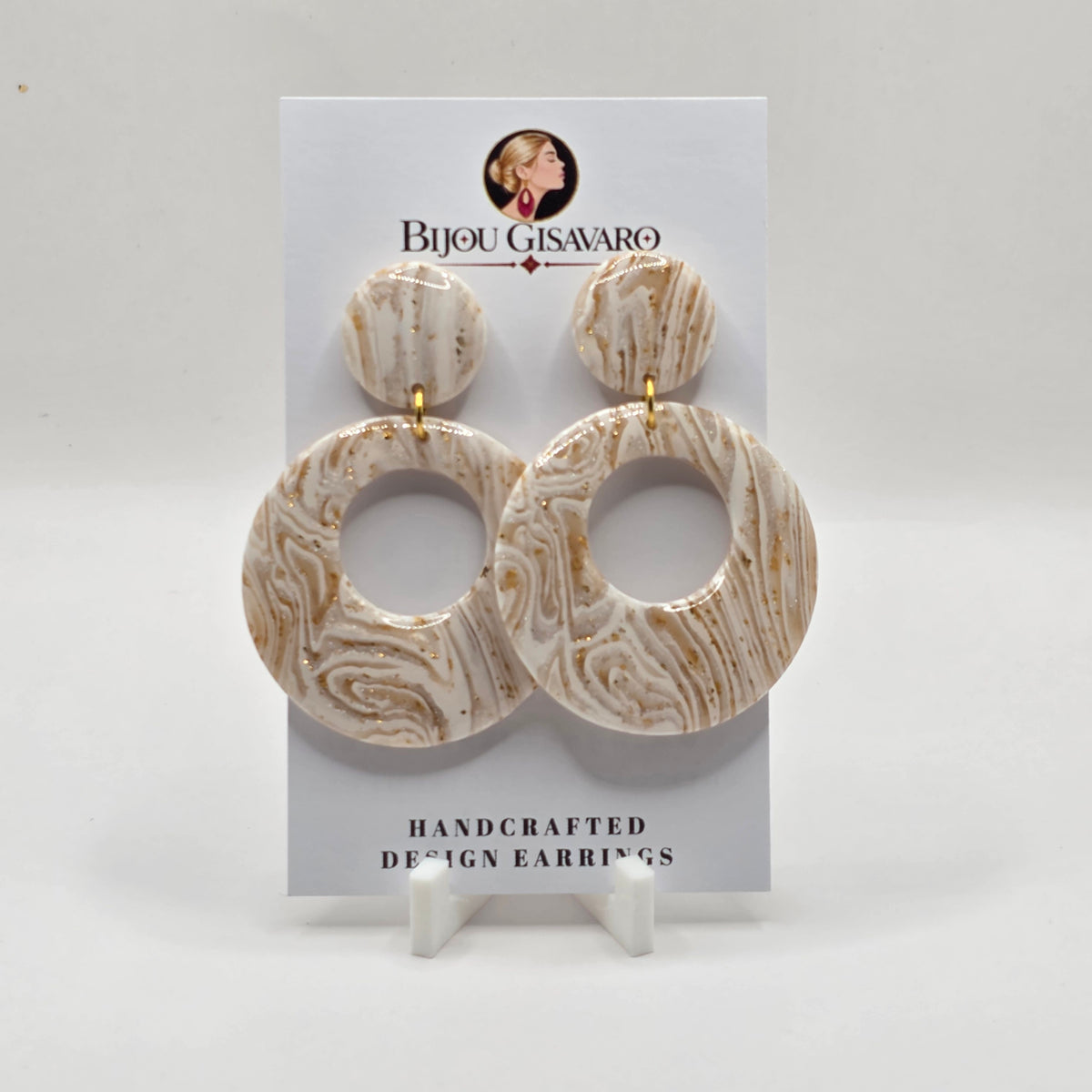 Statement Oorbellen Ivory Golden Circle