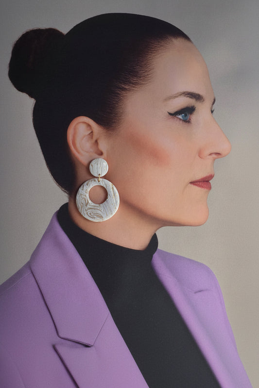 Statement Oorbellen Ivory Golden Circle