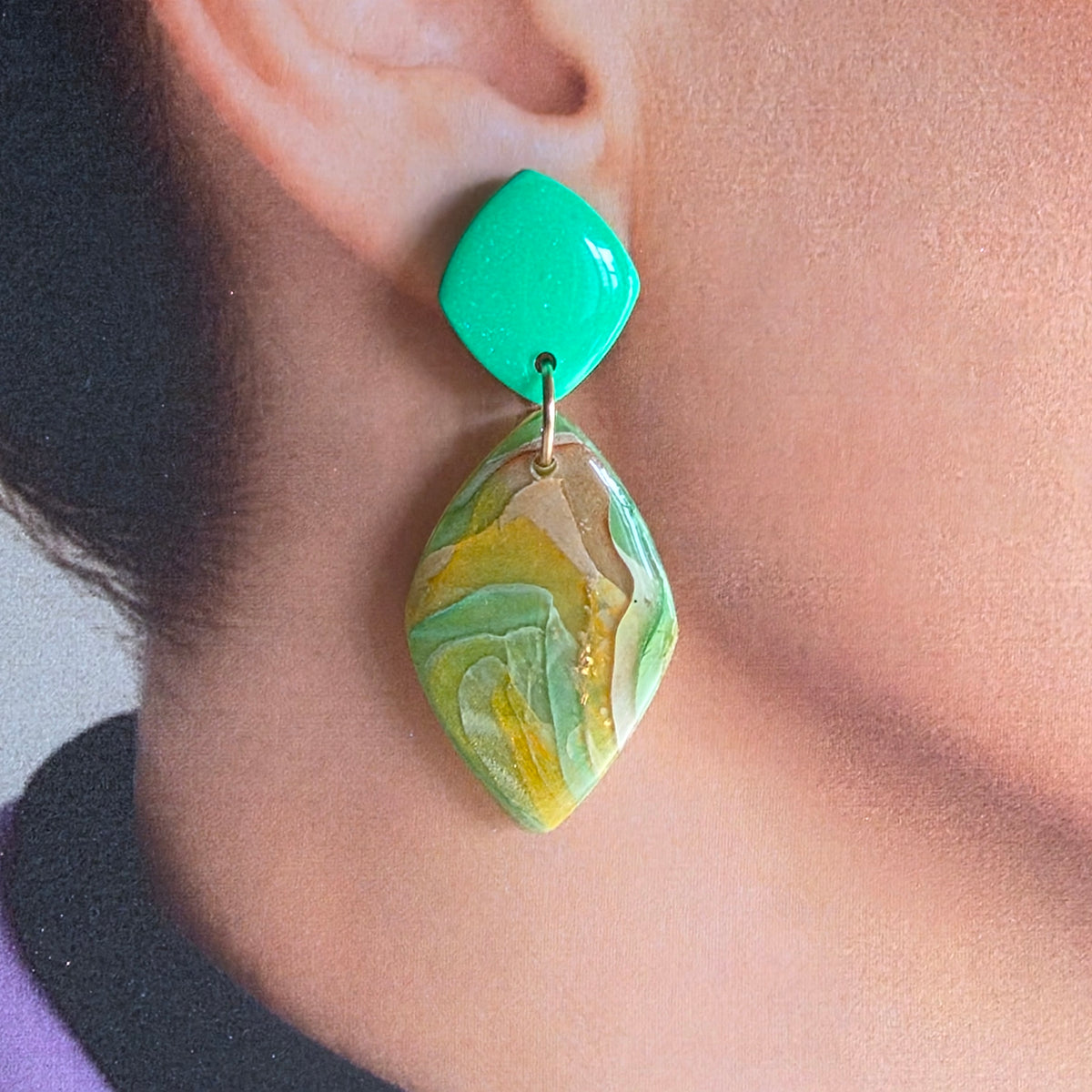 Statement Oorbellen Emerald Meadow