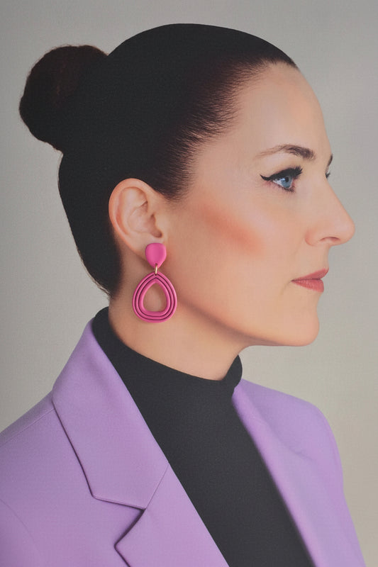 Statement Oorbellen Pink Velvet Drop