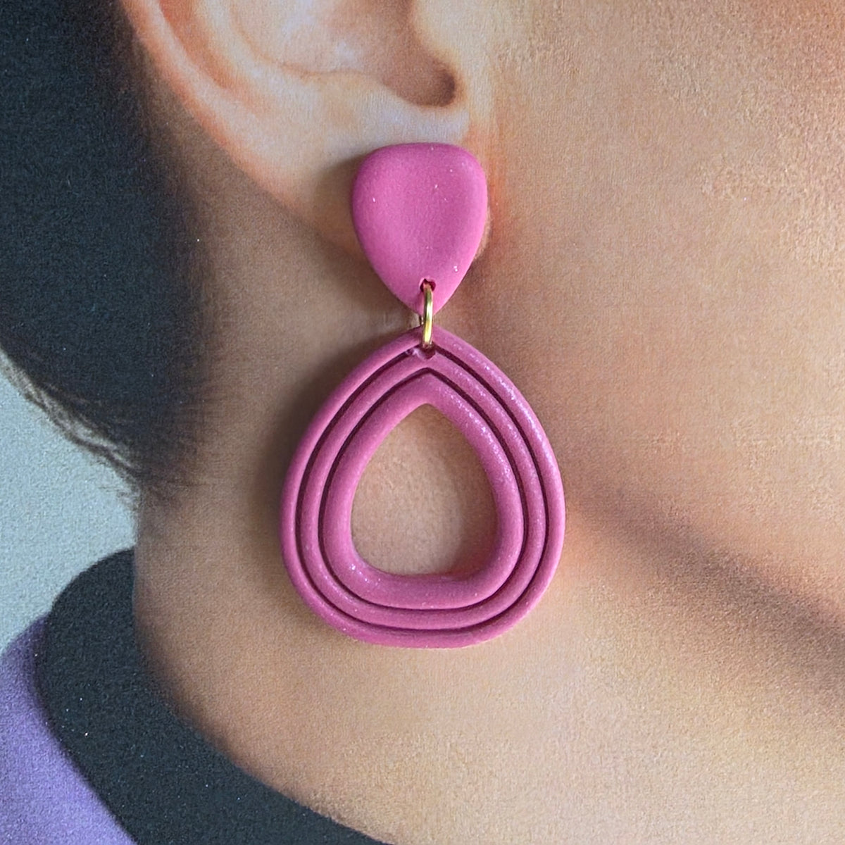 Statement Oorbellen Pink Velvet Drop