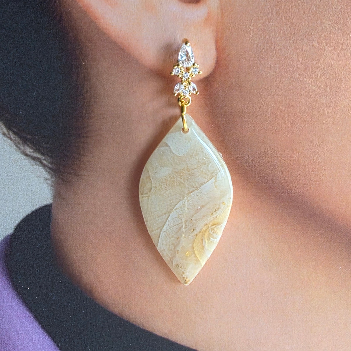 Statement Oorbellen Champagne Elegance