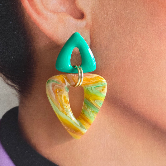 Statement Oorbellen Emerald Sunrise