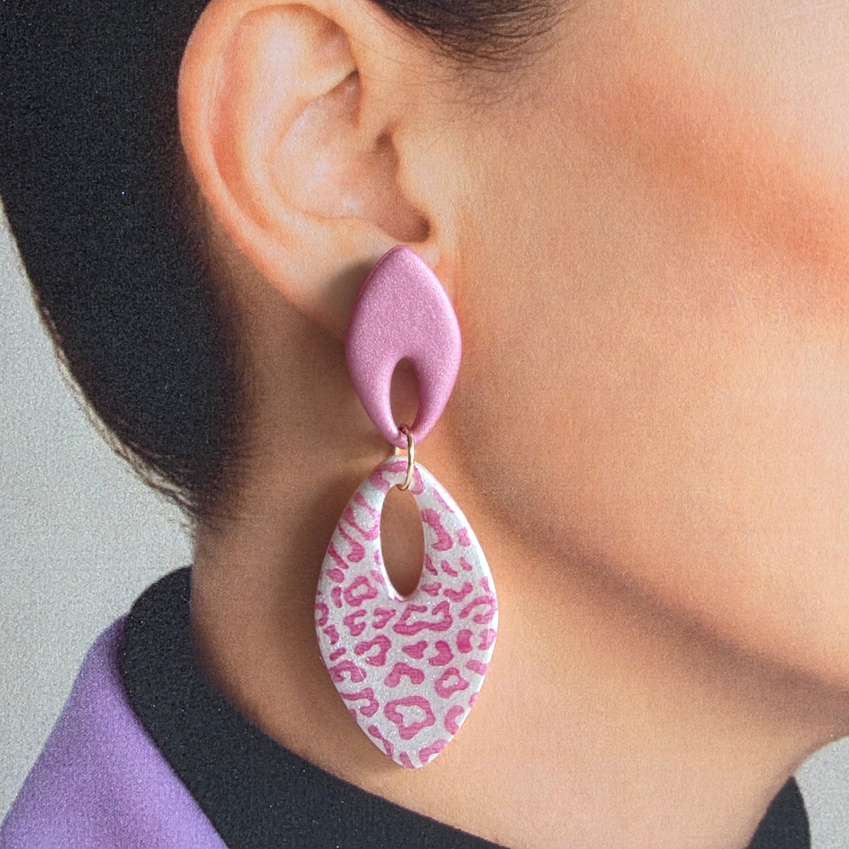 Statement Oorbellen Pearl Rose Panther