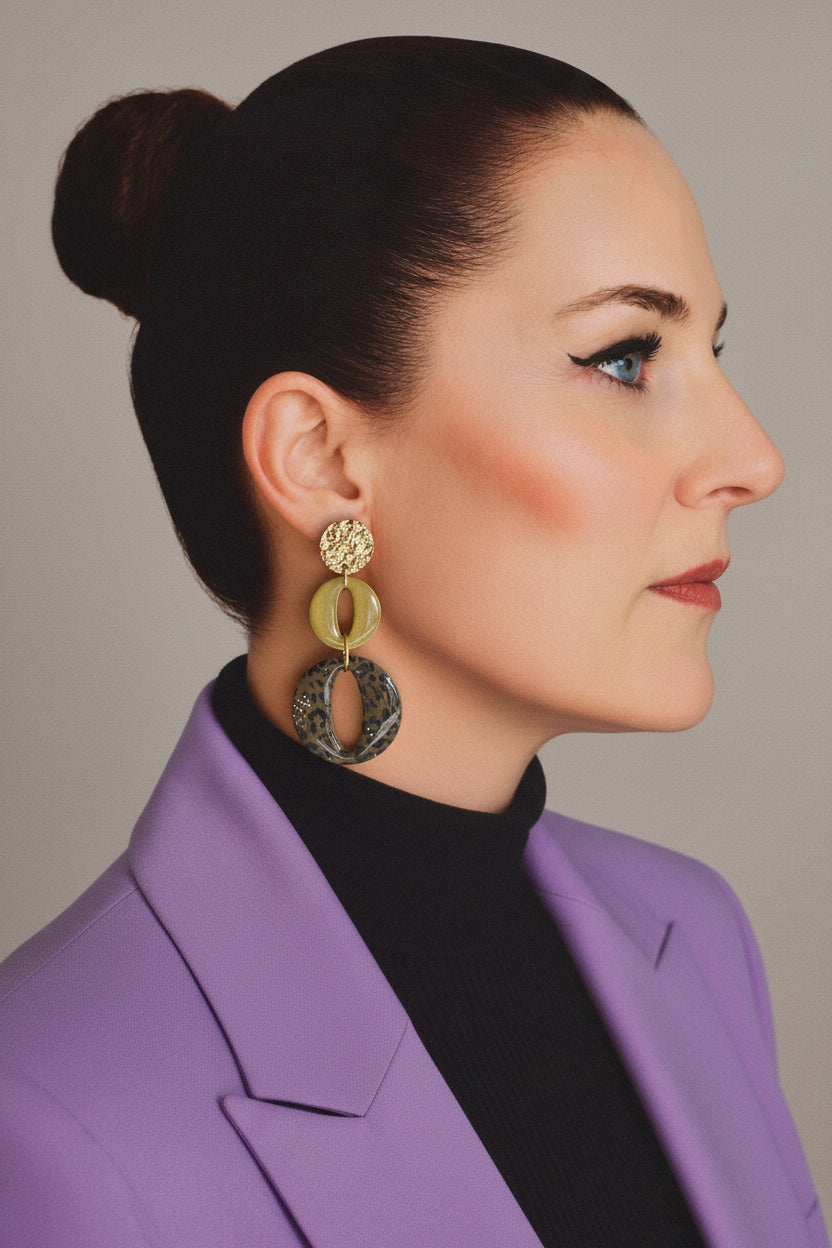 Statement Oorbellen Dark Gold Panther