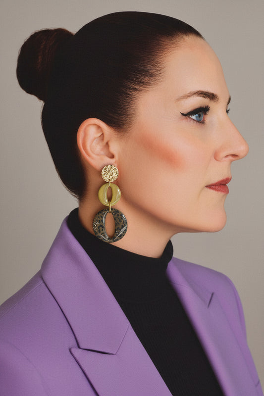 Statement Oorbellen Dark Gold Panther