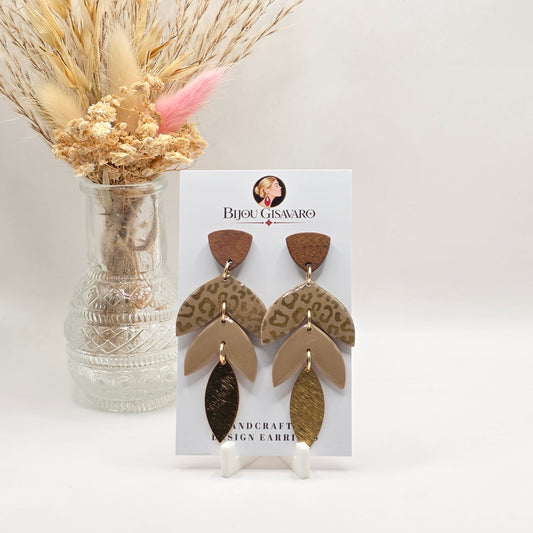Statement Oorbellen Beige Panther