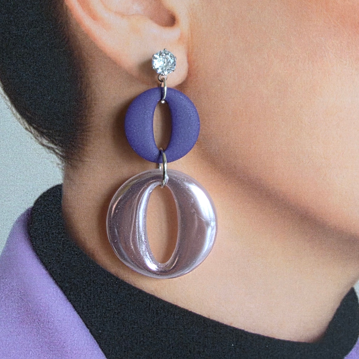 Statement Oorbellen Lavender Chrome